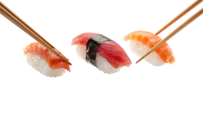 Fresh Sushi With Chopsticks