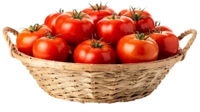 Fresh Tomatoes In Basket
