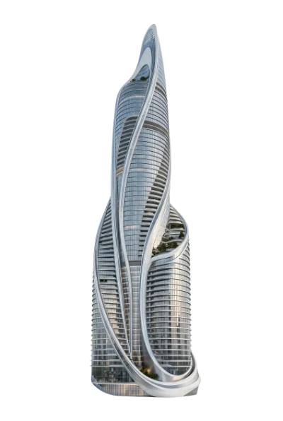 Futuristic 3D Render Skyscraper