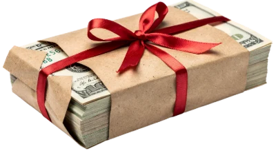 Gift Wrapped Money Stack