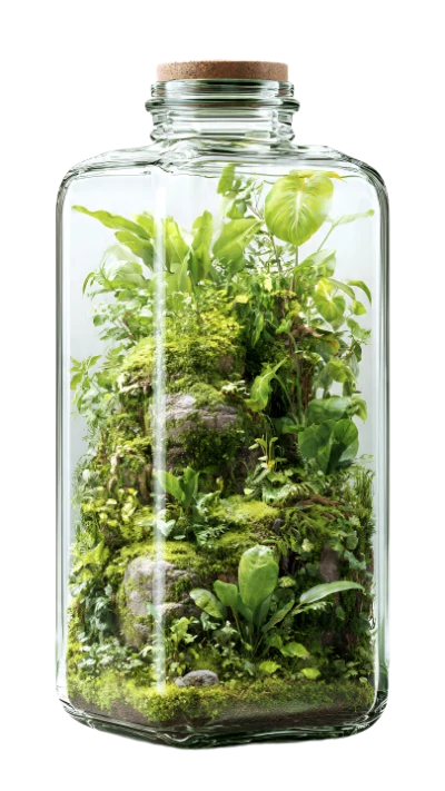 Glass Bottle Terrarium