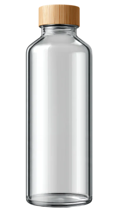 Glass Bottle With Bamboo Lid