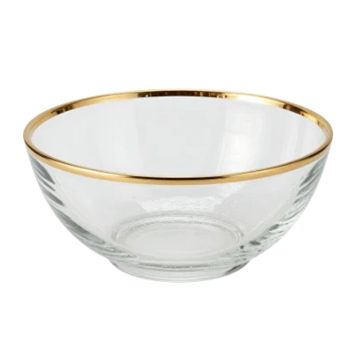 Glass Bowl With Gold Rim