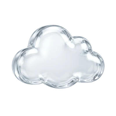 Glass Cloud 3D Icon
