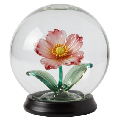 Glass Flower Paperweight