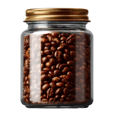Glass Jar Coffee Beans