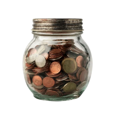 Glass Jar With Coins