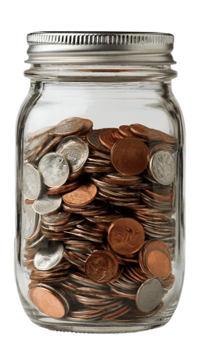 Glass Jar With Coins