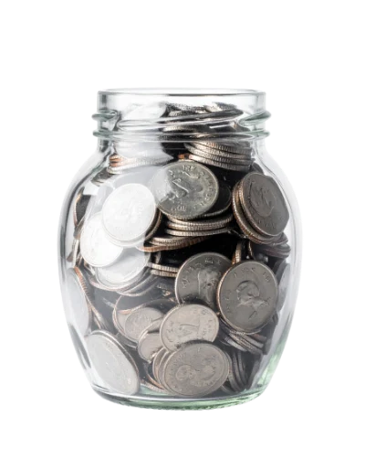 Glass Jar With Coins