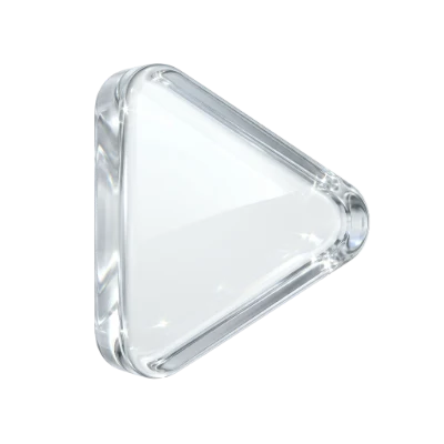 Glass Play Button 3D Icon