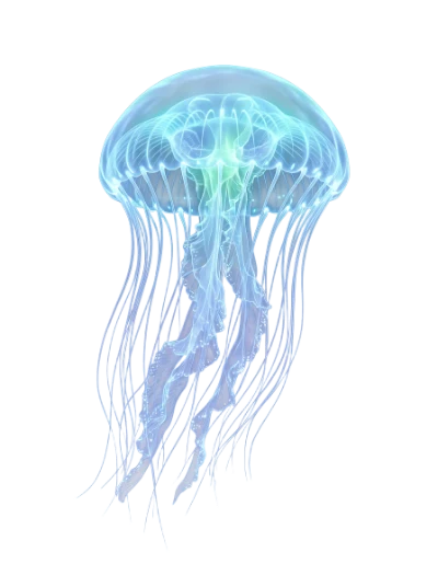 Glowing 3D Jellyfish Illustration