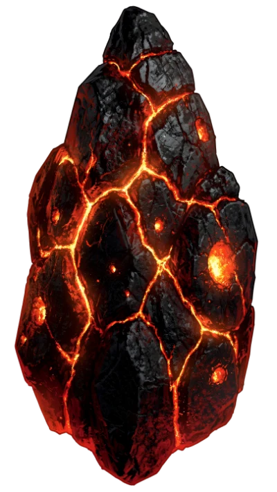 Glowing Lava Rock Illustration