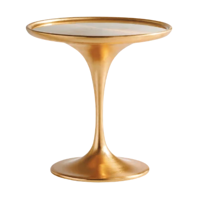 Gold Pedestal Side Table