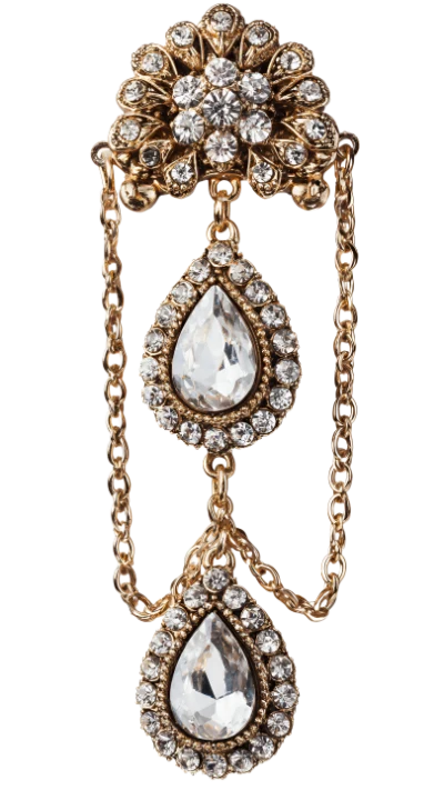 Gold Rhinestone Brooch