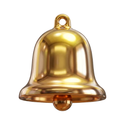 Golden 3D Icon Bell