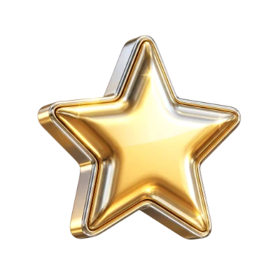Golden 3D Icon Star