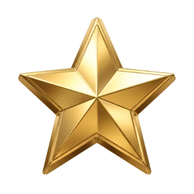 Golden 3D Icon Star