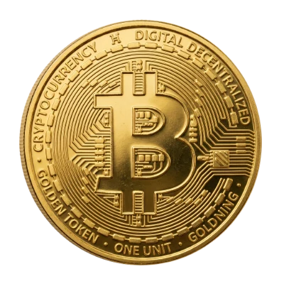 Golden Bitcoin Cryptocurrency Coin