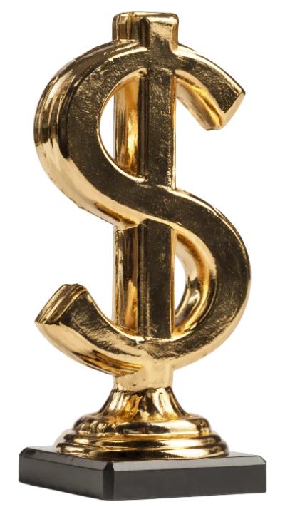 Golden Dollar Sign 3D Render