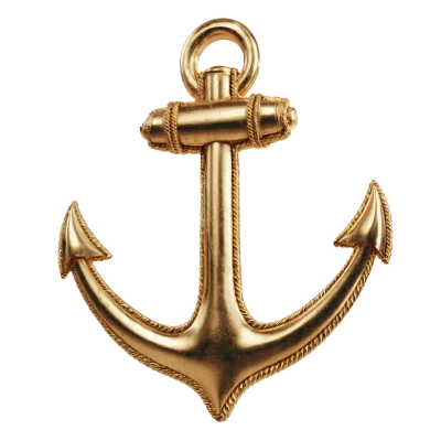Golden Nautical Anchor
