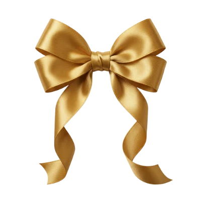 Golden Satin Ribbon Bow