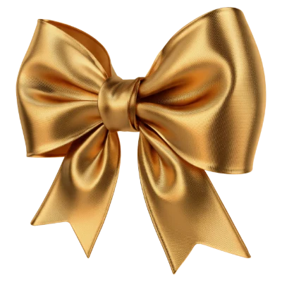 Golden Satin Ribbon Bow