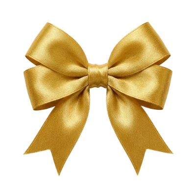 Golden Satin Ribbon Bow