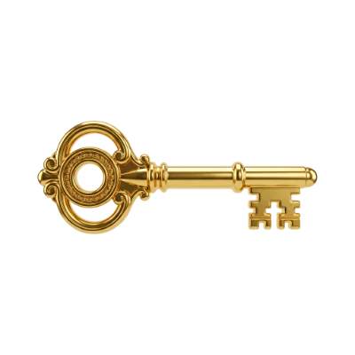 Golden Vintage 3D Key