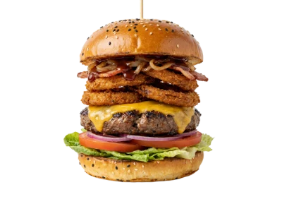 Gourmet Onion Ring Burger