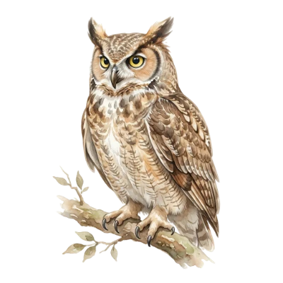 Great Horned Owl Illustration