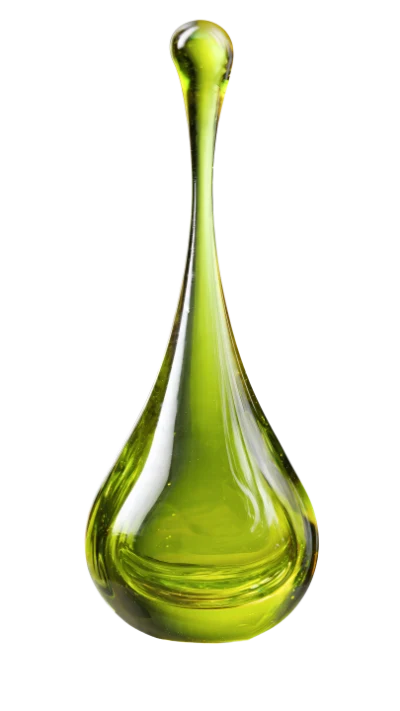 Green Glass Drop Sculpture