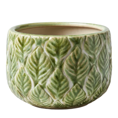 Green Leaf Ceramic Planter