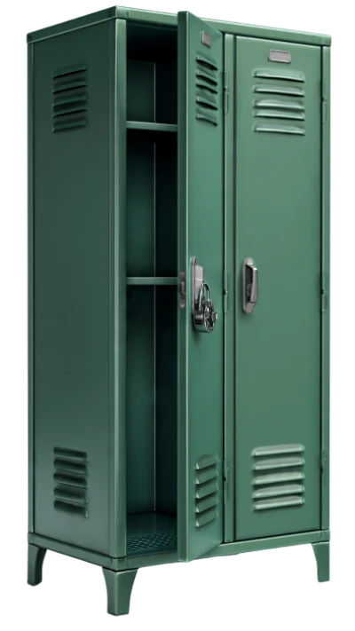 Green Metal School Locker