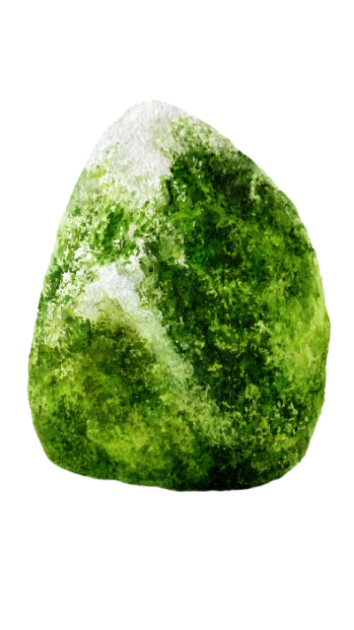 Green Mossy Watercolor Stone
