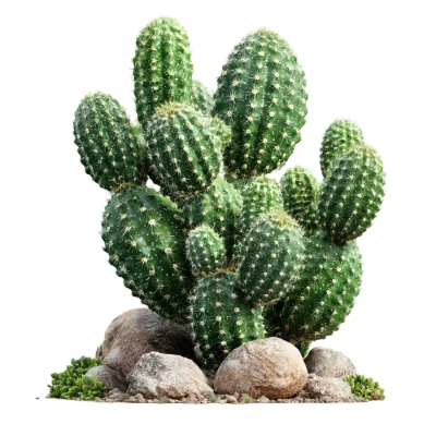 Green Prickly Cactus Plant