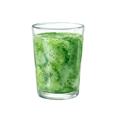 Green Smoothie Watercolor Drink