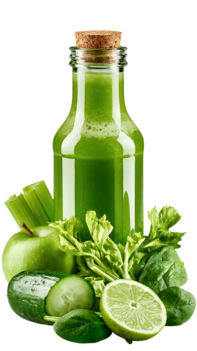 Green Vegetable Juice Bottle