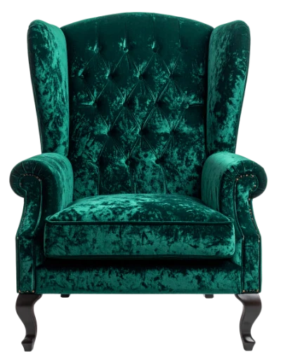 Green Velvet Wingback Chair
