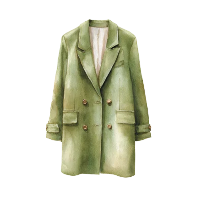 Green Watercolor Blazer Jacket