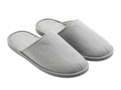 Grey Fabric Slippers