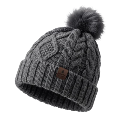 Grey Knitted Winter Beanie