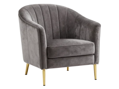 Grey Velvet Armchair