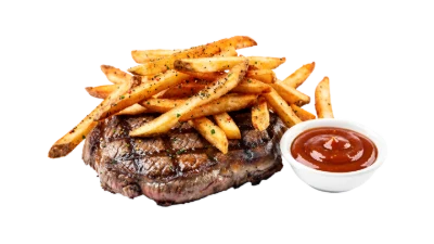 Grilled Steak With Fries
