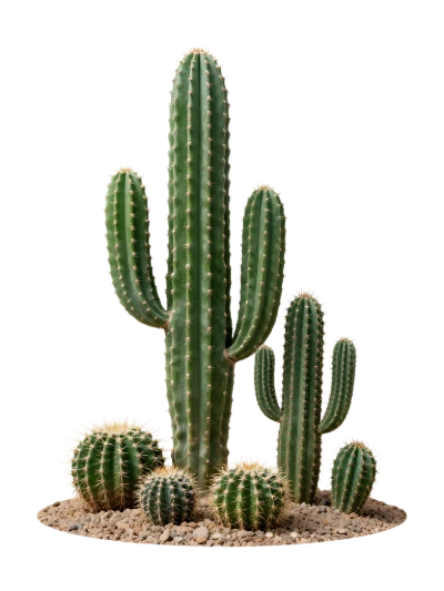 Group Of Green Cacti