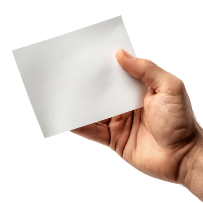 Hand Holding Blank Paper