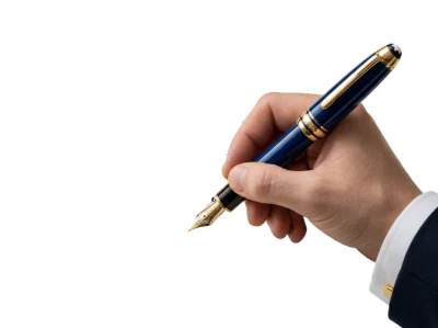 Hand Holding Fountain Pen