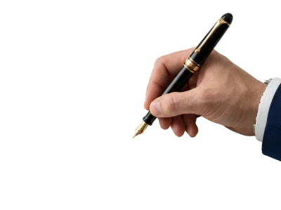 Hand Holding Fountain Pen