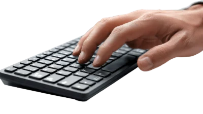 Hand Typing On Keyboard