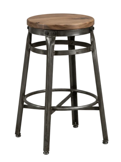 Industrial Metal Wood Stool