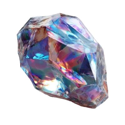 Iridescent 3D Render Crystal